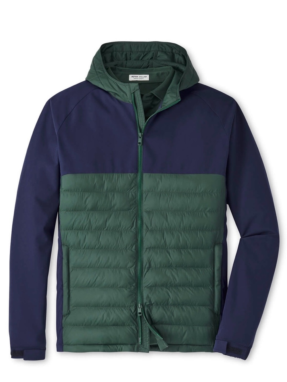 NWT Peter Millar Apex Hybrid Hoodie Jacket Nordic Pine Navy (Small)